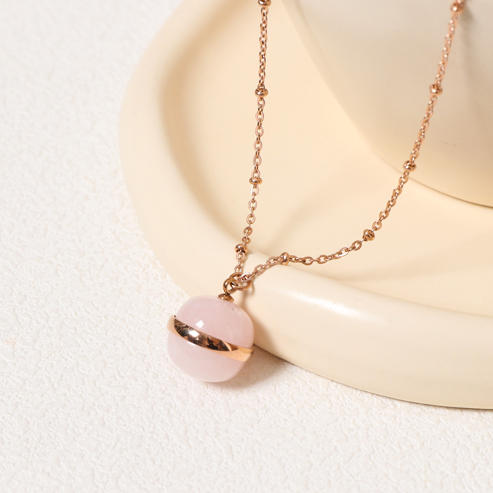 rose quartz necklace