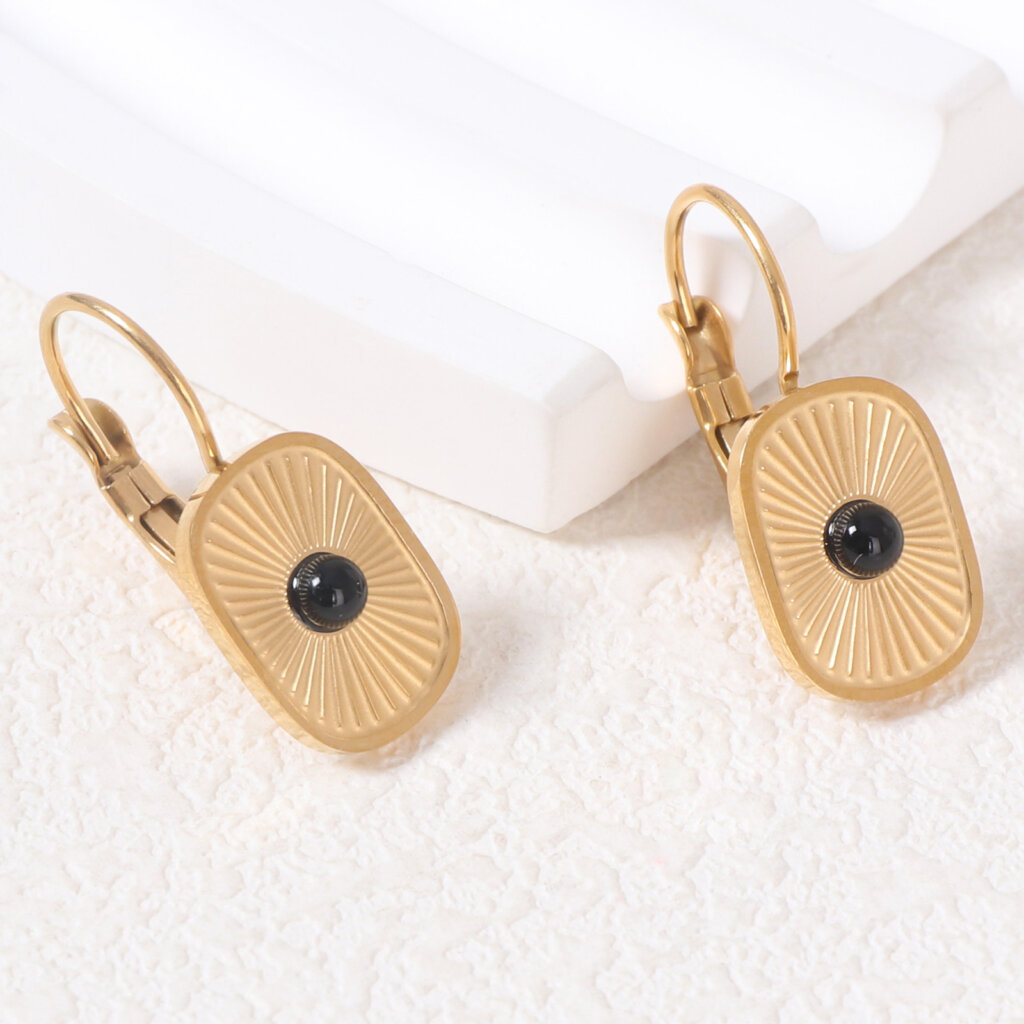 Elegant Gold Sunburst Earrings with Customizable Stone Options