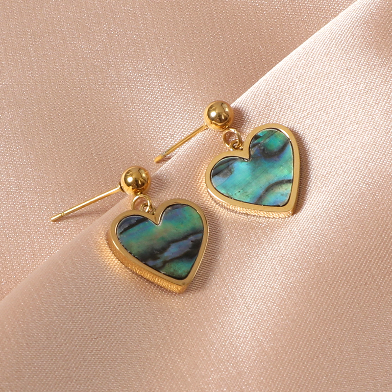 Abalone Shell Stainless Steel Drop Earrings Plated by 18k Gold