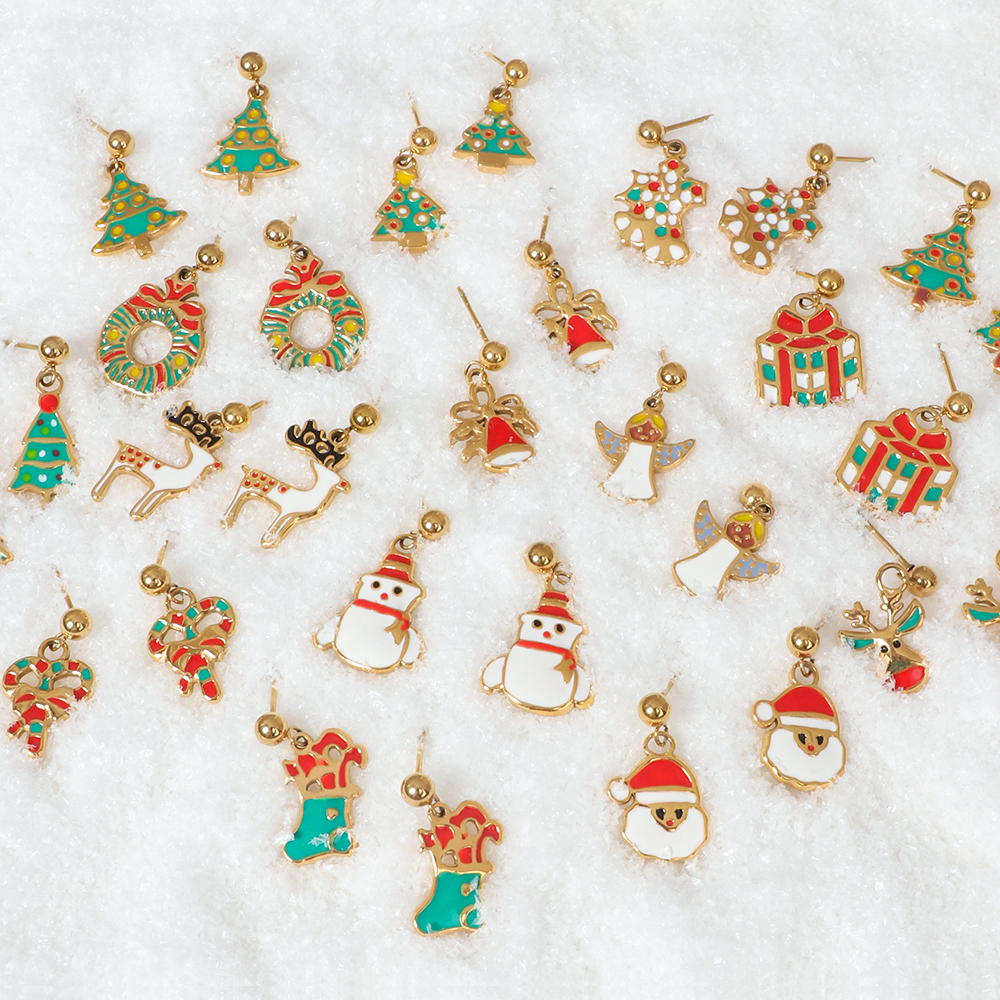 Christmas Earrings 12-Piece Set (6 Pairs) main image 1