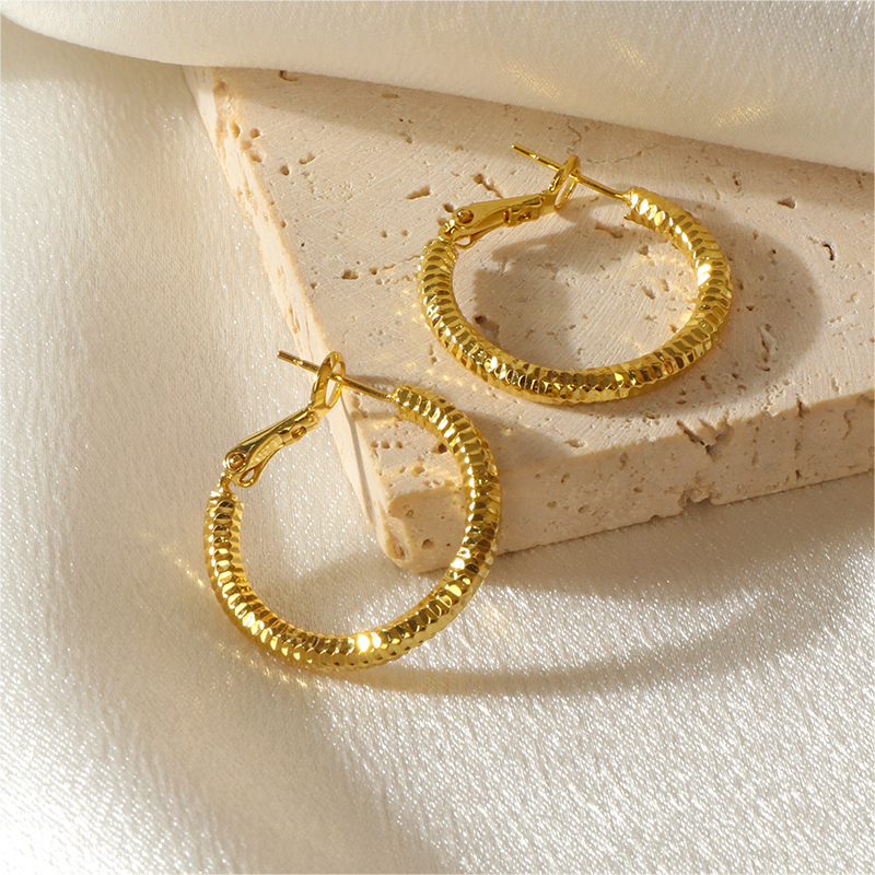 Elegant Collection of 18K Gold Plated Copper Hoop Earrings in Varied Textures