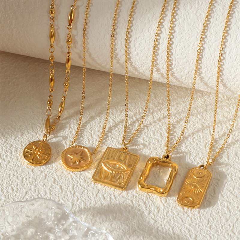 Unique Stainless Steel Vintage Gold Plated Necklace Collection