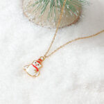 Charming Christmas Jewelry Necklace with Enamel Holiday Pendants