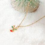 Charming Christmas Jewelry Necklace with Enamel Holiday Pendants