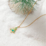 Charming Christmas Jewelry Necklace with Enamel Holiday Pendants