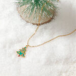 Charming Christmas Jewelry Necklace with Enamel Holiday Pendants