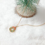 Charming Christmas Jewelry Necklace with Enamel Holiday Pendants