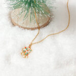 Charming Christmas Jewelry Necklace with Enamel Holiday Pendants