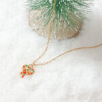 Charming Christmas Jewelry Necklace with Enamel Holiday Pendants