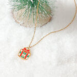 Charming Christmas Jewelry Necklace with Enamel Holiday Pendants