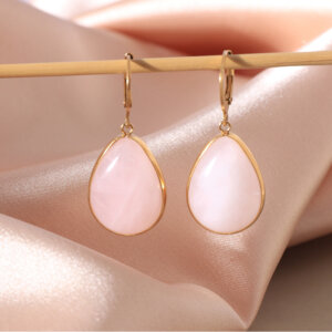 Teardrop Natural Stone Drop Earrings with Vibrant Stone Options