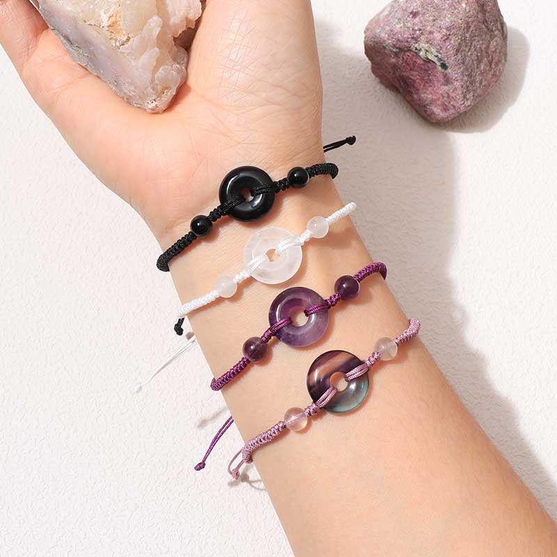 Minimalist Natural Stone Braided Cord Bracelet Collection