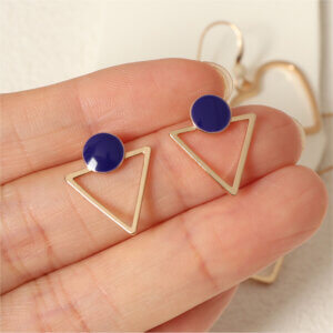 Modern Gold Geometric Statement Earrings with Trendy Designs