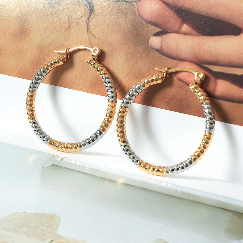 Minimalist Stainless Steel Large Gold Plated Hoops