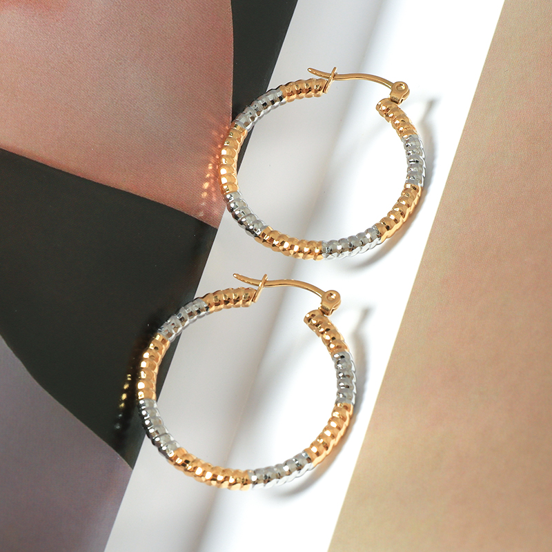 Minimalist Stainless Steel Large Gold Plated Hoops