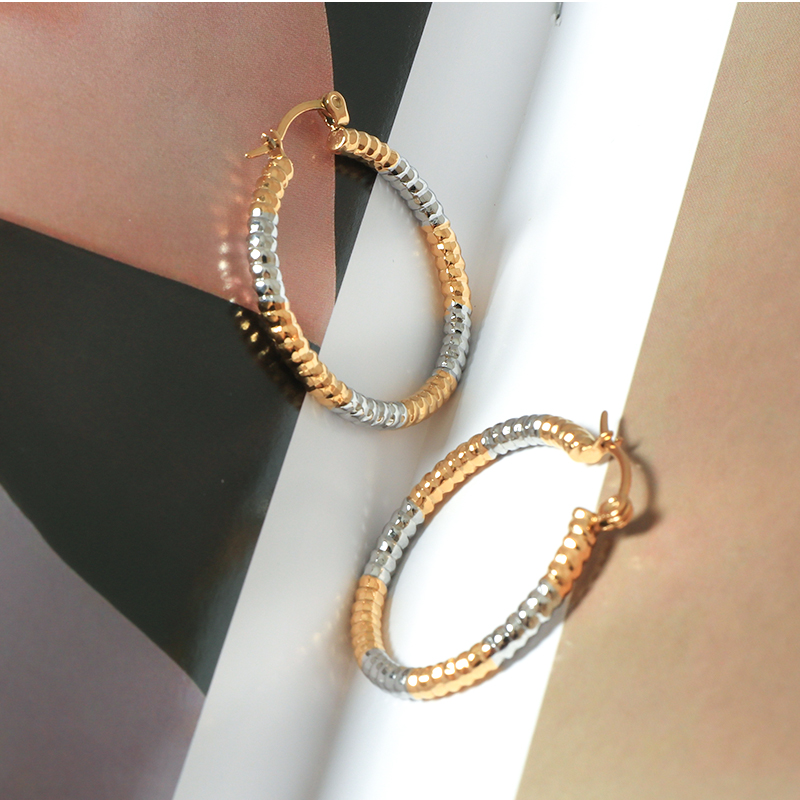 Minimalist Stainless Steel Large Gold Plated Hoops