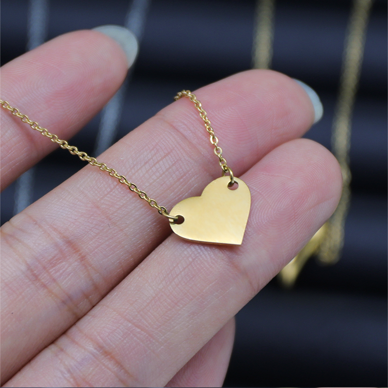 Versatile Stainless Steel Heart Pendant Necklace in Gold And Silver