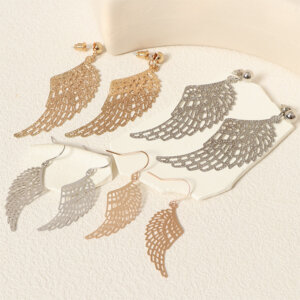 Bold and Stylish Wing Shaped Earrings in Gold and Silver