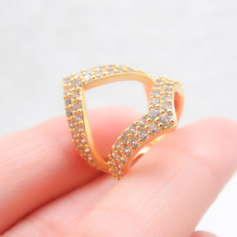 Double Layer Open Band Geometric Design Ring for Modern Elegance