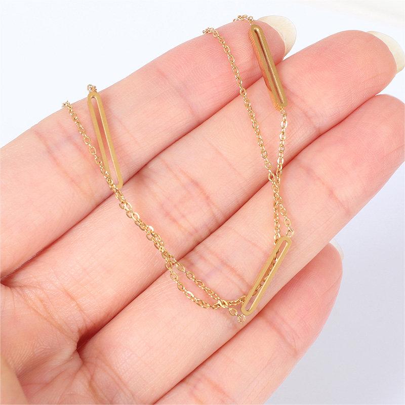 Timeless Stainless Steel Gold Anklet with Double Layer Design