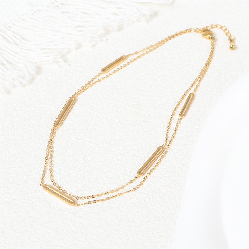 Timeless Stainless Steel Gold Anklet with Double Layer Design