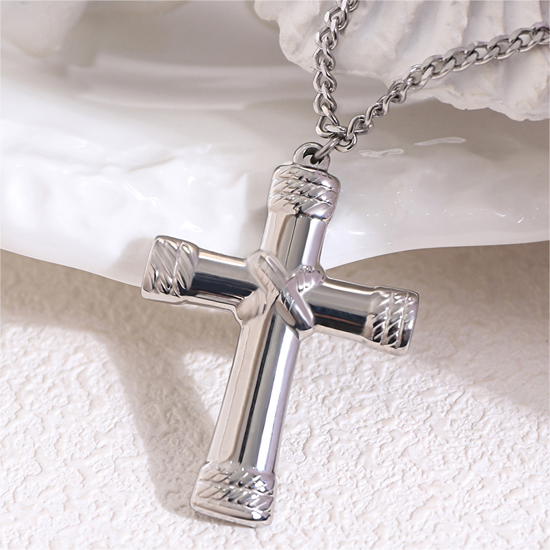 Modern and Classic Stainless Steel Cross Necklace Collection