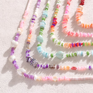 Boho Chic Rainbow Shell Necklace Collection for Summer Fashion