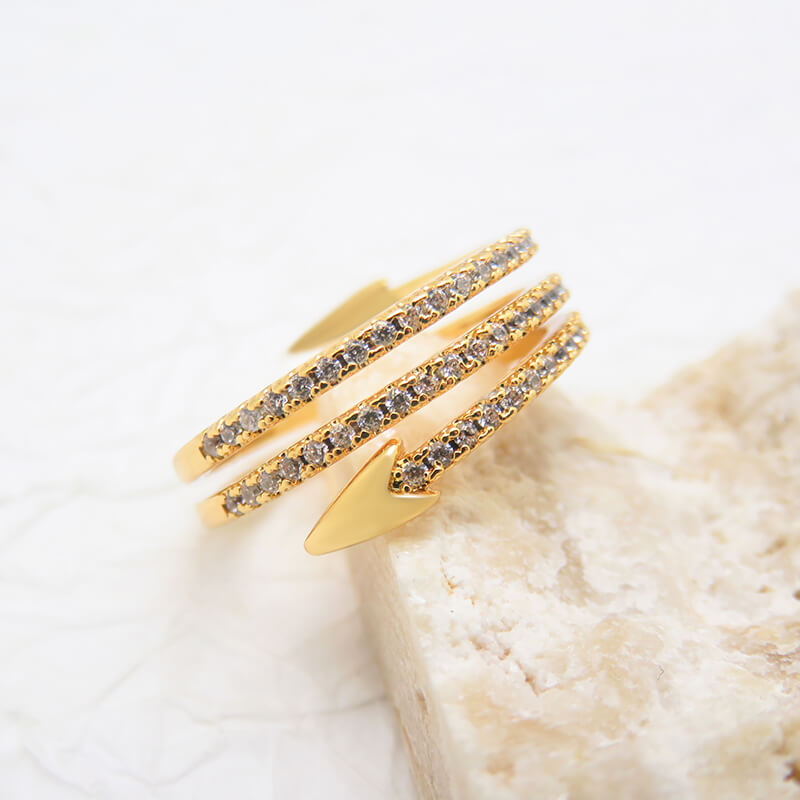 Stunning Cubic Zirconia Arrow Rings in Gold and Silver Tone