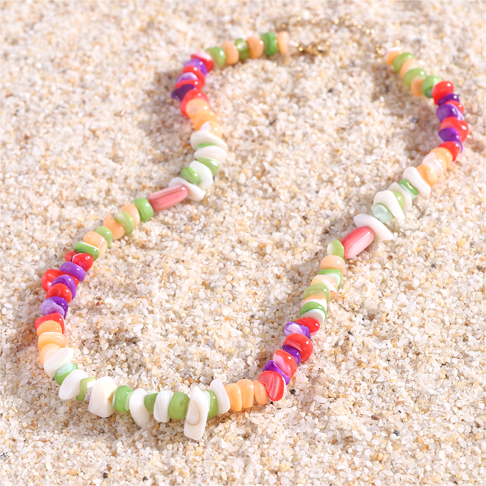 Boho Chic Rainbow Shell Necklace Collection for Summer Fashion