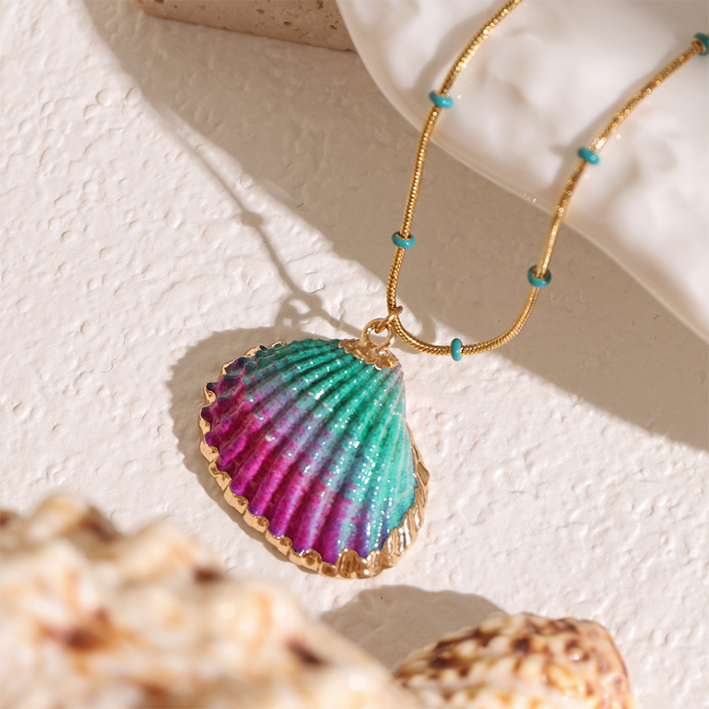 Vibrant Bohemian Gold Sea Shell Necklace Collection