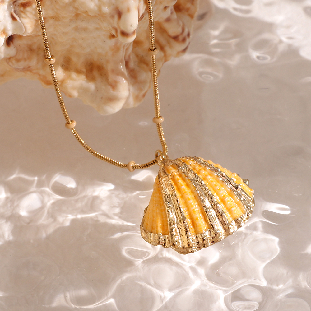 Vibrant Bohemian Gold Sea Shell Necklace Collection