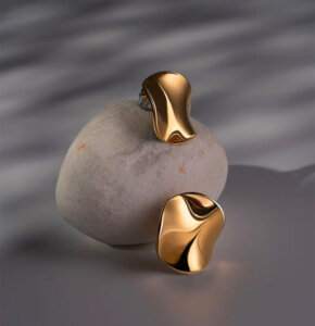 Justop Fashion Jewelry | The Timeless Appeal of Minimalist Gold and Silver Jewelry Minimalist Sculptural 18K Gold Plated Stainless Steel Earrings