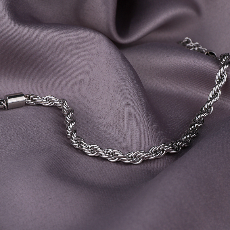 Stainless Steel Rope Chain Bracelets for Men and Women