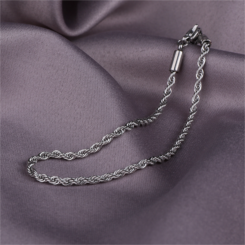 Stainless Steel Rope Chain Bracelets for Men and Women