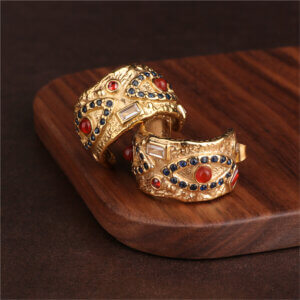 Stainless Steel Antique Style Earrings with Royal Elegance Design
