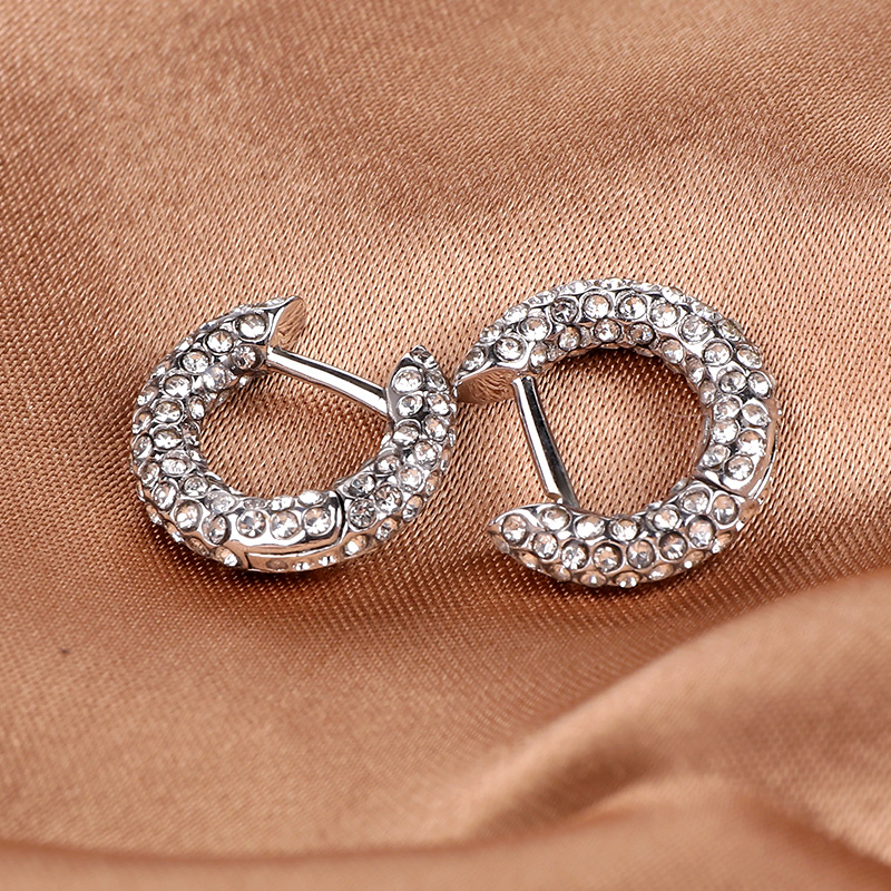 Sparkle Zirconia Huggie Earrings in Gold and Rhodium Plating