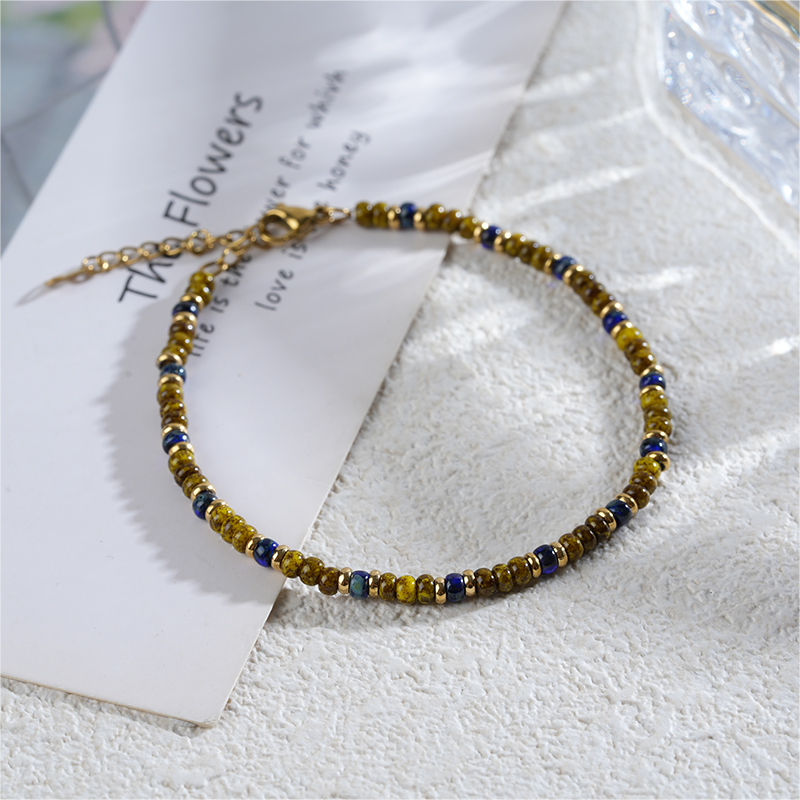 Colorful Boho Czech Seed Bead Bracelet with 18K Gold Plated Accents