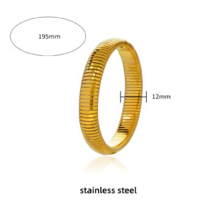 Flexible Chunky 18K Gold Plated Stainless Steel Bangle Set
