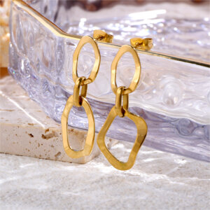 Geometric Shaped Earrings Collection in 18K Gold Plated Stainless Steel