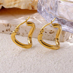 Geometric Shaped Earrings Collection in 18K Gold Plated Stainless Steel