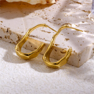 Geometric Shaped Earrings Collection in 18K Gold Plated Stainless Steel