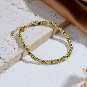 Boho Chic Colorful Handmade Braided 18K Gold Plated Bracelets