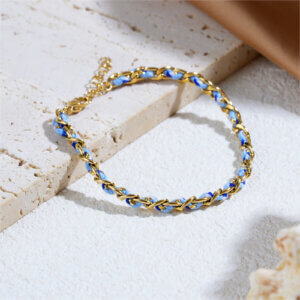 Boho Chic Colorful Handmade Braided 18K Gold Plated Bracelets