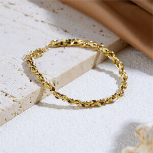 Boho Chic Colorful Handmade Braided 18K Gold Plated Bracelets