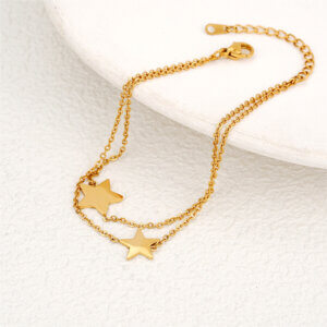 Justop Fashion Jewelry | Minimalist Geometric Gold Plated Bracelet Collection in Stainless Steel