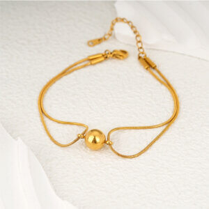Justop Fashion Jewelry | Minimalist Geometric Gold Plated Bracelet Collection in Stainless Steel