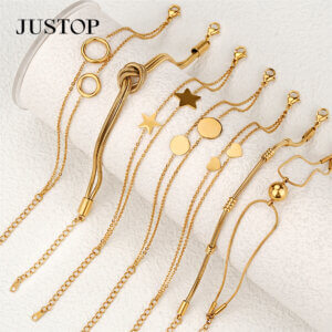 Justop Fashion Jewelry | Selling Bracelets Individually or as Sets Which Strategy Works Better Minimalist Geometric Gold Plated Bracelet Collection in Stainless Steel