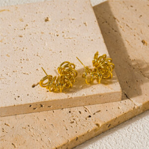 Justop Fashion Jewelry | Modern Geometric Half Hoop Earrings In 18K Gold Plated Copper