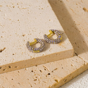 Statement Multicolor Cubic Zirconia Copper Hoop Earrings Collection