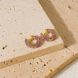 Statement Multicolor Cubic Zirconia Copper Hoop Earrings Collection